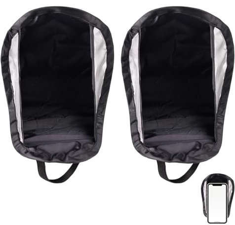 Lyreh 2pcs Phone Sun Shade, Foldable Anti-Glare Cellphone Sun Shield for Car & Outdoor Travel Use Universal Phone Umbrella Cover for iPhone & All Smartphones Screen Visibility (Silver)