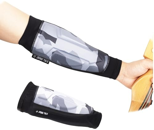 Archery Arm Guard Padded Forearm Sleeve - Adjustable Hook-and-Loop Fastener - Stretchy Arm Protective Gear for Bow & Arrow Target Hunting Shooting