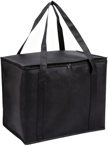 Waterproof Cooler Bags,Versatile Insulated Cooler Bag,Insulated Grocery Bag with Sturdy Zipper,Thickened Takeaway Insulation Bags,for Groceries,Pizza,Catering,and Delivery Services(30x25x25)