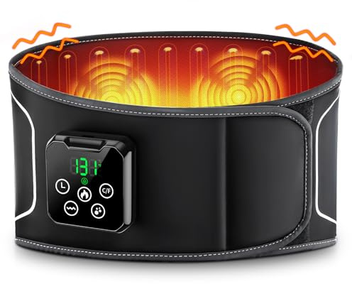 Wärmegürtel Rücken mit 3D-Airbag-Massagegerät, Kabelloses Heizkissen mit Abschaltautomatik, 4 Wärmestufen & 5 Vibrationmoden, Elektrisches Wärmegürtel Geschenke für Männer, Frauen Heating Pad for Back