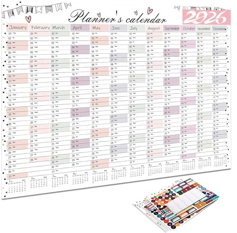 Calendario de Pared 2026 Gran Papel Para Planificador