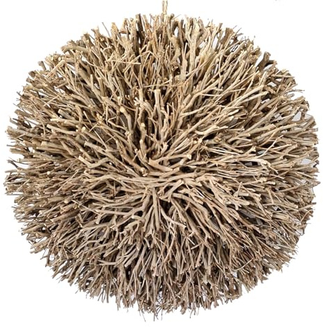 ROCKING GIFTS Adorno de Pared Circular de Madera de Pino 60 cm - Escultura Decorativa 3D Rústica Natural para Salón o Dormitorio