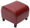 Hocker Sitzwürfel Sitzhocker Emmen, Leder + Kunstleder, 37x45x47 cm FSC®-Zertifiziert - rot