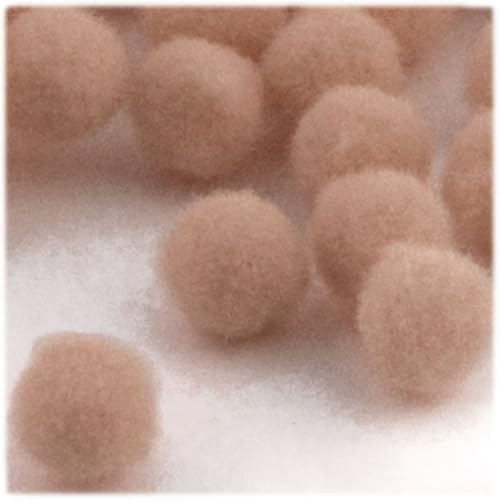 The Crafts Outlet 10-Piece Multi Purpose Pom Poms, Acrylic, 25mm/About 1.0-inch, Round, Tan
