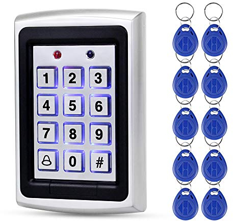 OBO HANDS EM-ID125khz Abrepuertas del Regulador de Acceso del Telclado Numérico del RFID +10 llaveros de RFID