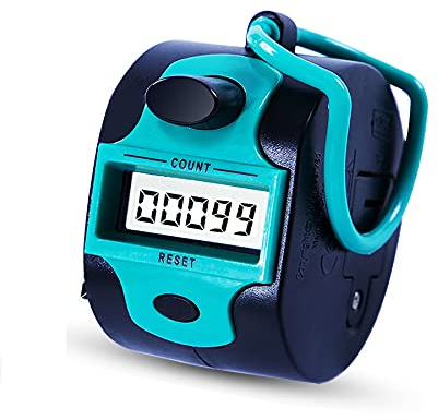 Handy Counter Click Manual Digital clicker Stitch Tally Counters Finger Mechanical Palm Handheld Pitch 5-Digit Electronic Display Click Counter Number Count for Row, People, Golf,Crochet,Lap&Knitting