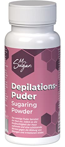 Depilations Puder Mrs. Sugar für die Vor-Behandlung beim Sugaring m. Zucker-Paste oder Waxing, Groß 200ml