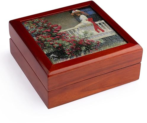 3dRose The Crimson Rambler by Philip Leslie Hale Victorian Lady and Roses Jewelry Box 7 x 7 inch with 4 inch tile