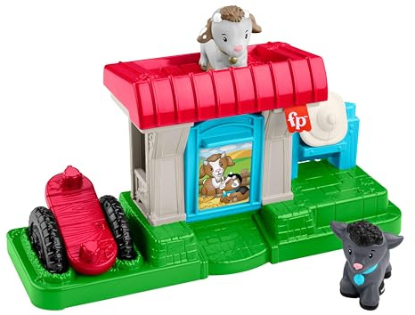 Fisher-Price Little People Spielzeug für Kleinkinder, Spielset Mein erster Baby-Ziegenhof mit 2 Figuren und 1 Zubehör für Kinder ab 1 Jahr, HWR85, [Mehrfarbig]