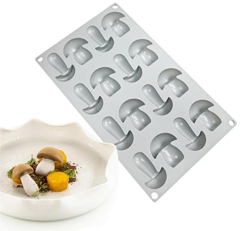 SHOOYIO Silikon-Mousse-Form mit 16 Löchern, Pilzform, Dessertformen, Schokoladenformen, Kuchendekorationswerkzeuge zum Backen