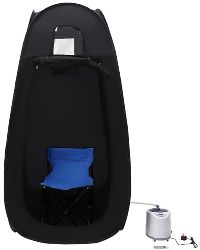 Chynalys Portable Sauna Steam Tent, 1000W Home Sauna Tent, Large Black Steam Sauna, Adjustable Temperature Steam Room, Sauna with Remote Control 90x90x180cm