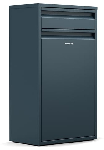 KLARSTEIN Single-Compartment Kitchen Bin 50L - Wall-Mounted Waste Bin with Drawer, Front-Opening Door, Stainless Steel, Easy Clean & Access, Includes Mounting Material, Anthracite