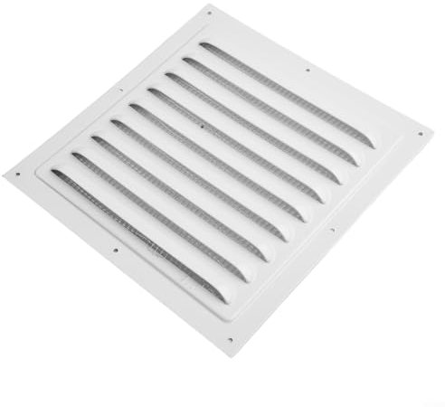 Zilimontt Cubierta de rejilla de ventilación de rejilla de metal, cubierta cuadrada de aluminio para conducto de escape, cubiertas de apertura de techo de pared, diseño simple blanco, 4 opciones de
