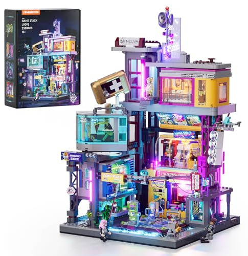 Lumibricks Cyberpunk Game Stack Lighting-Building-Bricks Set - Cyberpunk Neon City Future Gaming Room Street View Collection LED Light Model Set 2580 Pcs for Adults and Sci-fi Lovers
