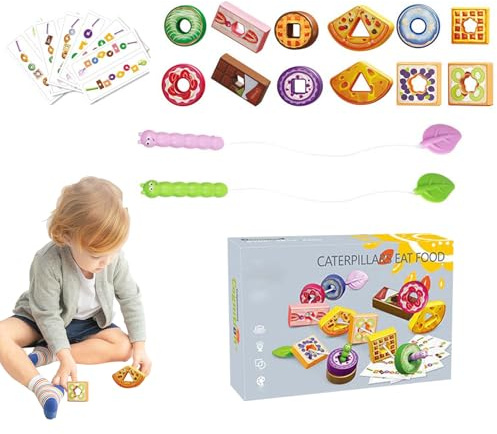 Shenrongtong Perles Et Fil pour Tout-Petits | Jeu d'apprentissage Sensoriel | Fil de Fruits et Légumes Éducatif pour Apprentissage Maternelle Maison Garçons,pour Garçons Filles Maison École