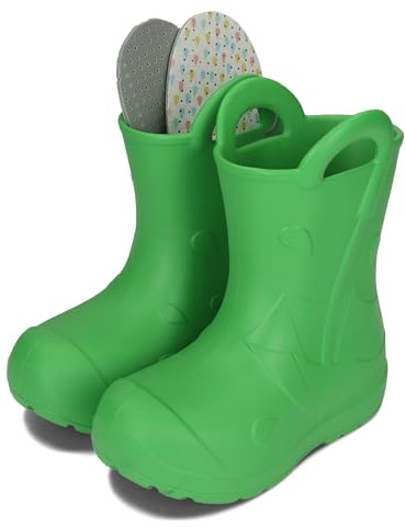 BeKiddy Barngummistövlar av EVA med handtag ultralätta, vattentäta och halkfria, 22/23–34/35.