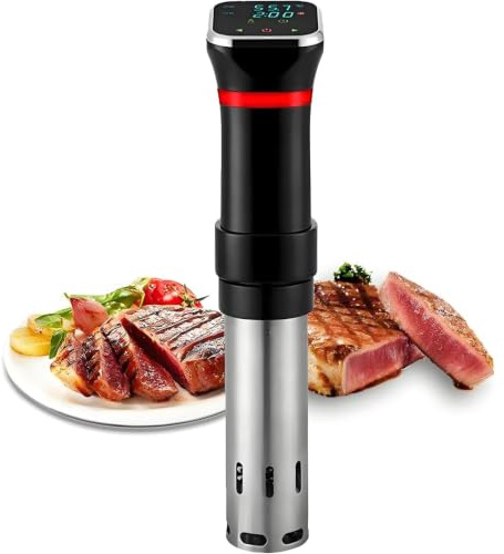 Sous Vide-maskin, Tyst Precisionskokare Med Snabb Uppvärmning, Timer Och Noggrann Temperaturkontroll, Immersionscirkulator, Rostfritt Stål, 1100 Watt