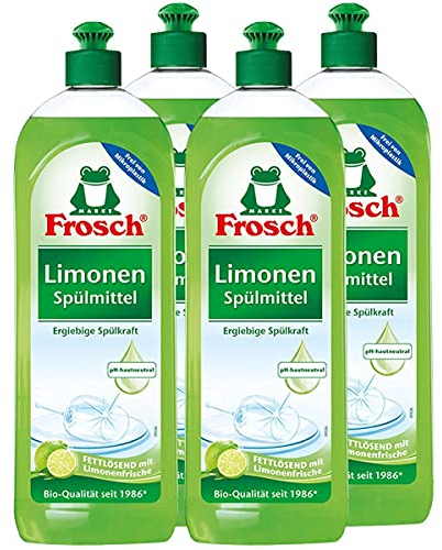 4x Frosch Spülmittel 750 ml mit fettlösenden Limonen-Extrakten