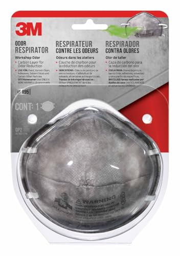 3M R95 Odor Respirator 8247, 1 Pack, NIOSH-APPROVED R95, Use For Paint, Varnish/Stain, Adhesives, Solvent Odors, Carbon Layer For Odor Reduction, Advanced Filter Media For Easy Breathing (8247H1-DC)