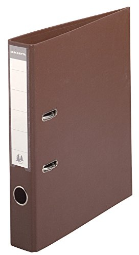 Exacompta 53546E Premium PP-Ordner Prem´Touch. 5 cm schmal DIN A4 Kunststoffbezug außen Papierbezug innen Rückenschild austauschbar Ringordner Aktenordner Briefordner Plastikordner braun