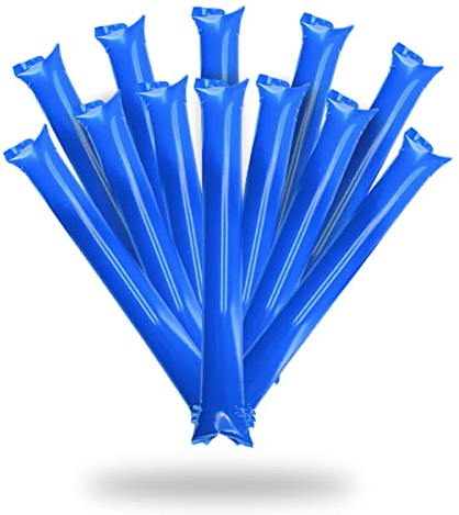 FUN FAN LINE – 50er Paar-Pack Wiederverwendbare aufblasbare Bam Bam-Sticks | Laute Klatschstöcke für Partys, Fußball und Veranstaltungen | Sport- und Partyzubehör (Blau)