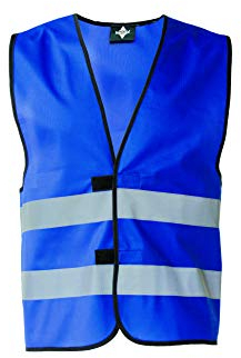 KORNTEX Warnweste mit Klettverschluss Dortmund - Sicherheitsweste Pannenweste – EN 17353 zertifiziert, 360° Reflexstreifen, M, royal blau, stark reflektierend für beste Sichtbarkeit, Unisex