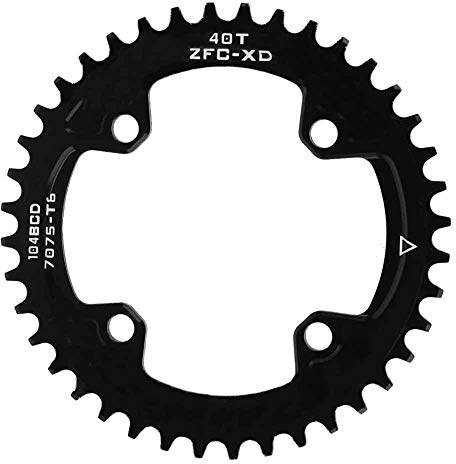 Tbest Plateau de vélo, BCD 104MM 40T 42T Plateaux à chaîne Large et étroit compatibles avec la Plupart des pédaliers de vélo AM/XC(40T（104BCD）)