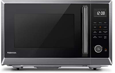 TOSHIBA Air Fryer Combo 8-in-1 Countertop Microwave Oven, Convection, Broil, Odor removal, Mute Function, 12.4 Position Memory Turntable with 1.0 Cu.ft, Black stainless steel, ML2-EC10SA(BS)