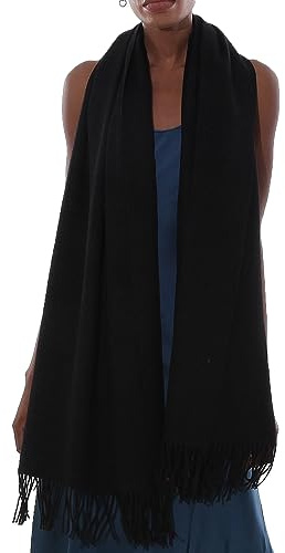 Sciarpa Scialle Donna Invernale Stola Nero Spaosa Sciarpe Foulard Pashmina Elegante Cerimonia