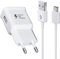 Chargeur USB, Chargeur Rapide Adaptateur Secteur avec 1,5M Câble Micro USB Compatible avec Samsung Galaxy S7 S6 Edge S5 S4 S3 S2 A7 A9 A10 J8 J7 J6 J5 J3, Note5 4,Tab 4, Tab S, S2, Android Smartphone