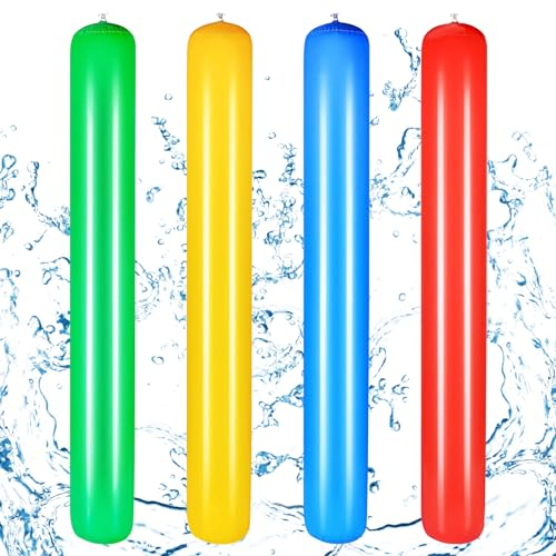 Lot de 4 Frite Piscine Noodle,Gonflables Frite Piscine,Nouilles Piscine Gonflables pour Enfants et Adultes,Mousse Bâtons Gonflables pour Piscine,Nouilles de Piscine pour la baignaou l'aquasport