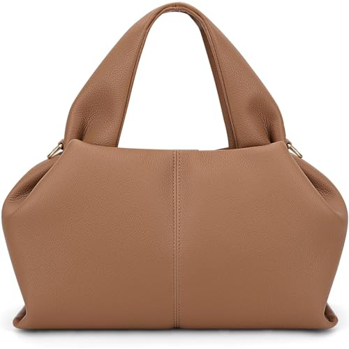 ARNTY Handtasche Damen, Damen-Schultertaschen aus PU-Leder, Elegante Damen-Henkeltaschen, Stilvolle Crossbody Bag, Dumpling Hobo Bag Damen, mit Abnehmbarem Schultergurt(Brown)