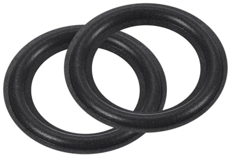 QUARKZMAN Gummi Högtalarskum Surround Edge Ringar 3 tum 47 mmx75 mm Perforerad Subwoofer Ringar Reservdelar för högtalare Repair eller DIY Svart 2 st