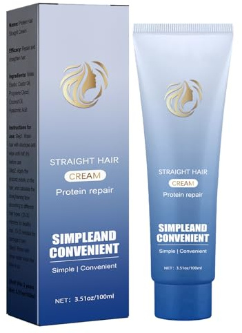 Crema Alisadora para el Cabello con Corrección de Proteínas - Tratamiento Profundo Suave para Pelo Rizado y Seco