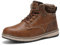 ASTERO Men Boots Snow Boots Mens Winter Boots Men Lace up Fur Warm Lined Mens Leather Boots Ankle Boots Brown Size 9.5