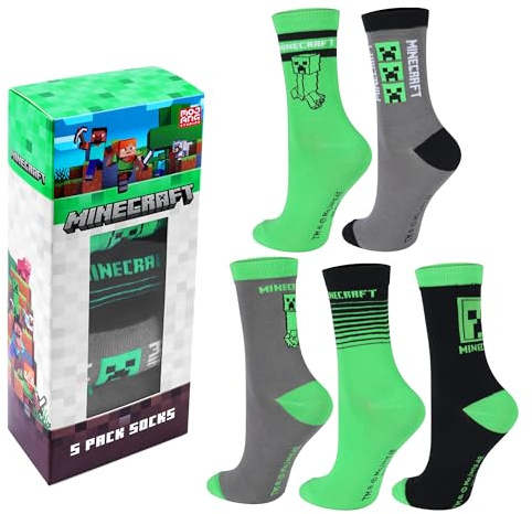 Minecraft Garçon Chaussettes Pack de 3 Creeper