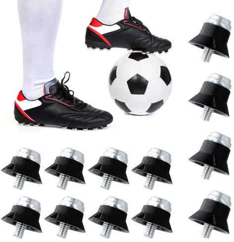 12 StüCk Schraubstollen Ersatz Shoes Stud Replacement Kunststoff Aluminium Schraubstollen Fussball Jungen Erwachsene Ersatzstollen 13 mm 16 mm Schwarz