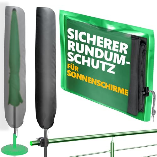 4smile Housse de protection pour parasol - 2 m de diamètre / 2 m x 1,25 m - Housse de parasol en polyester résistante aux intempéries - Housse de parasol standard - Taupe