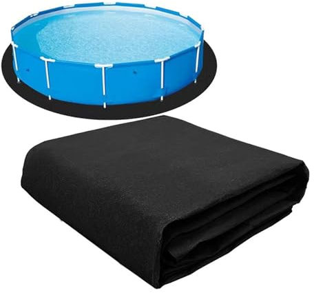 TDHLW 12ft Thickened Round Pool Liner Pad for Above Ground Swimming Pools, Black Pool Mats for Pool Bottom, Seamless Comfort, Double Density Puncture Resistant,Black,15ft