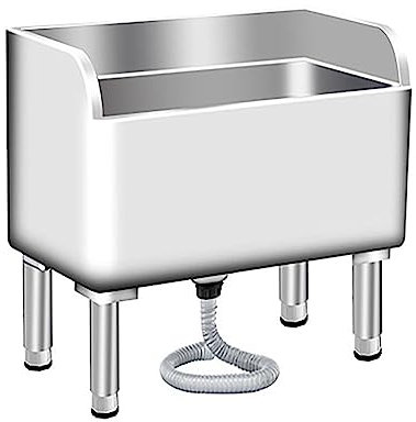 Stainless Steel Mop Sink, Floor-Standing Service Basin for Indoor/Outdoor Use, Utility Slop Sink for Laundry Room and Mop Bucket