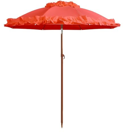KXWOQ3ED Ombrellone da Giardino Rosso 162 cm, Ombrellone da Tavolo da Esterno Inclinabile, Protezione Solare UPF 50+, per Mercato, Campeggio, Prato e Piscina