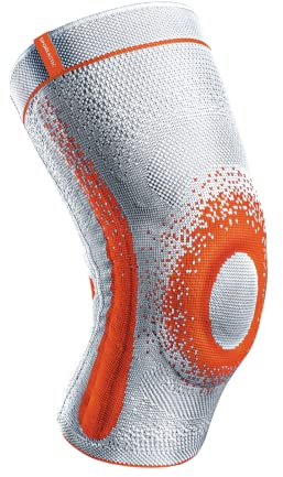 SPORLASTIC - GENU-HiT Supreme Kniebandage für rechts & links - Medizinische Kniestütze mit Patellaring & Seitenstabilisatoren für optimale Kniestabilität im Alltag - Platinum Größe 6
