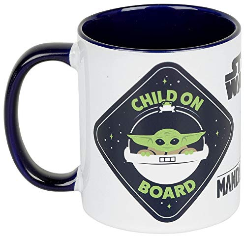 Disney Star Wars The Mandalorian (Child on Board) Blue Coloured Inner Tea and Coffee Mug