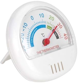 Thermomètre de réfrigérateur, thermomètre à cadran pour congélateur Réfrigérateur Thermomètres de refroidisseur Thermomètre numérique à grand cadran mécanique avec lecture(blanche)
