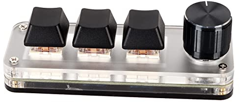 Tastiera Mini Chiave USB, Tastiera Programmabile Fai-da-te con Manopola Personalizzata, Tastiera Macro di Programmazione di Giochi Meccanici, Tastiera Standard OSU HID a una Mano (3 chiavi 1 pomello)