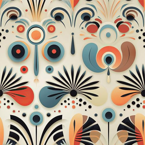 FLFK Boho Vintage Wallpaper Peel and Stick Removable Flower Shape Stripe Wall Mural for Living Room, Bedroom, Kitchen, Office, Apartment Decor 16x128