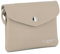flora & co - Petit Porte-Monnaie Cartes Similicuir Souple - Portefeuille Pochette Rabat Zip avec Crochet Porte-clé - Pratique Léger - Beige