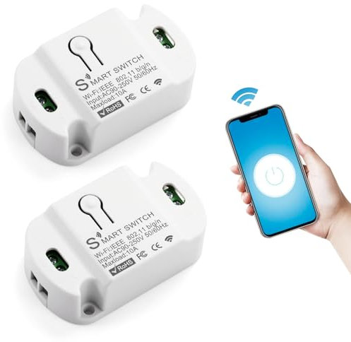 Interrupteur Wifi Connecté Avec Tuya Smart Life App - Module Relais Compatible Alexa/Google Home et Télécommande Sans Fil