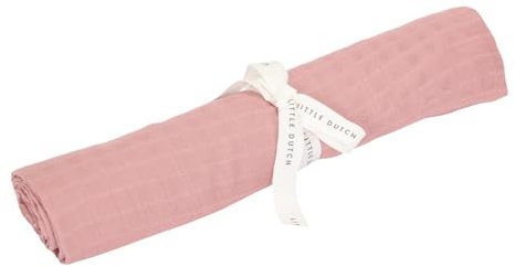 Little Dutch TE51954009 Musselin Swaddle Tuch/Pucktuch - Pure Pink Blush (120x120 cm)