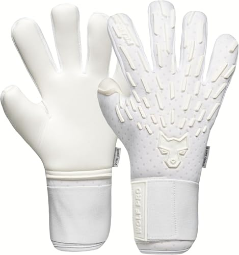 FEARLESS GOALKEEPERS Wolf Pro Snow - Guanti da portiere uomo e bambino - Guanti portiere con lattice tedesco - Presa antiscivolo - Taglio negativo - Sensazione seconda pelle